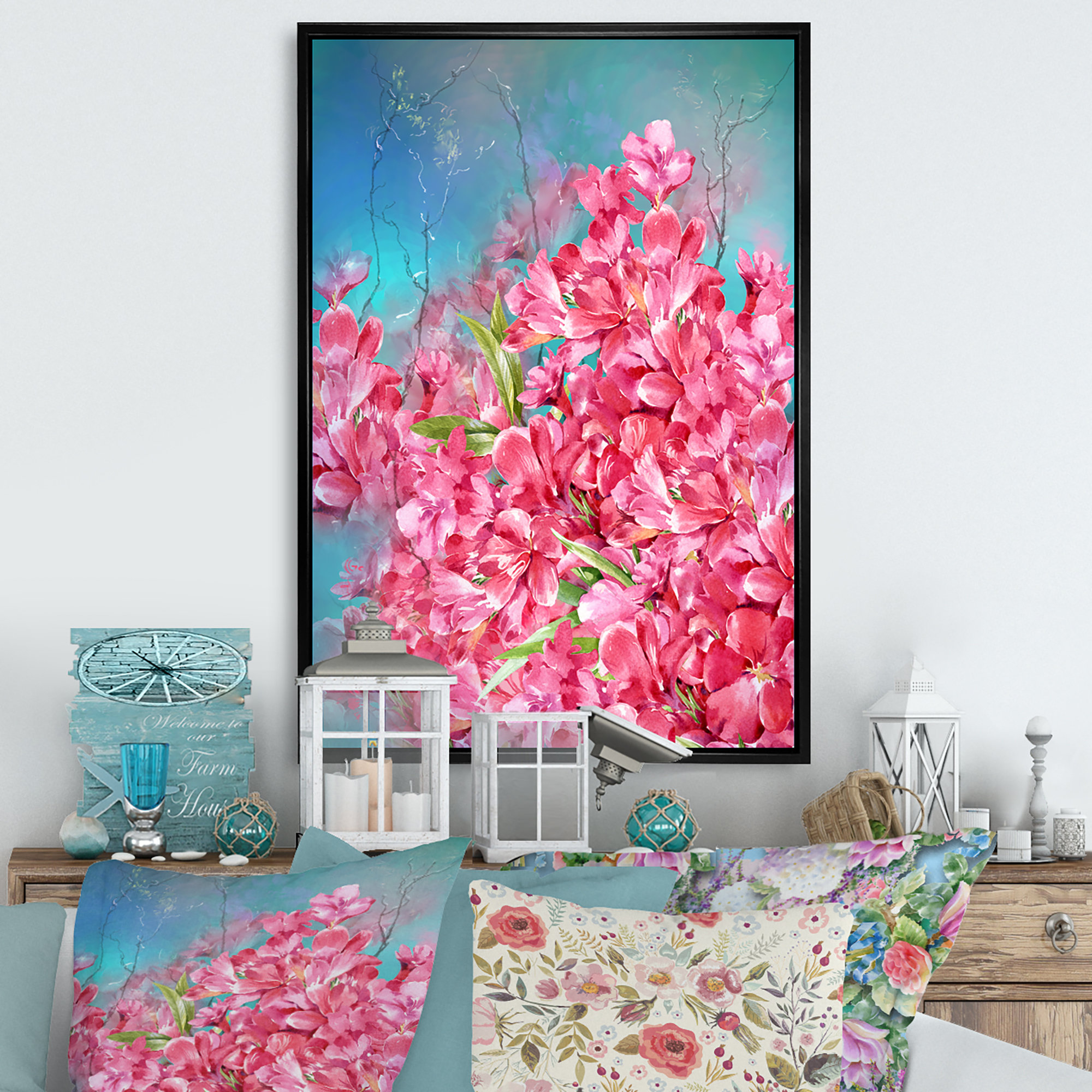 Winston Porter Pink Blossom Floral Modern Art " Pink Blossom Floral